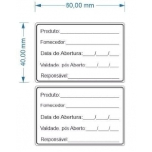 Etiquetas para identificação de lote