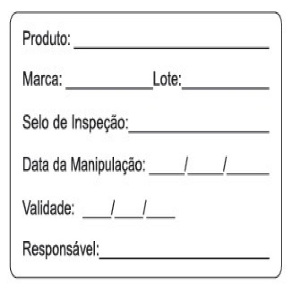 Etiquetas para identificação de lote