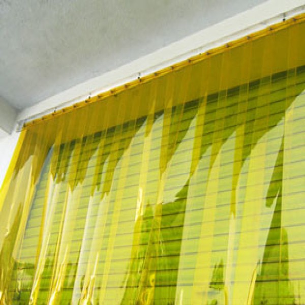 Cortina pvc amarela