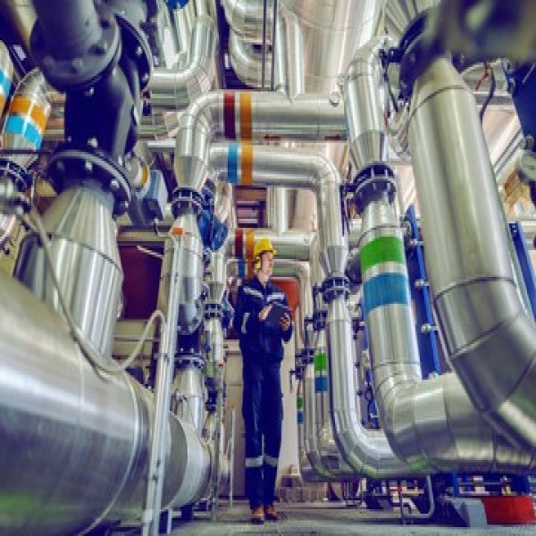 montagem de tubulação de vapor alta pressão