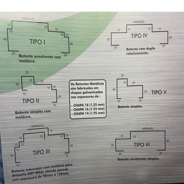 perfil para batente de porta de ferro