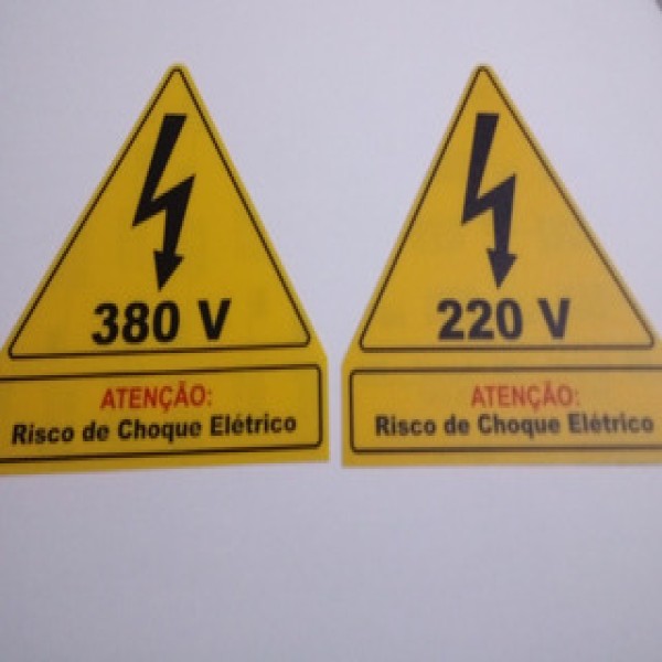 placa de identificação painel elétrico