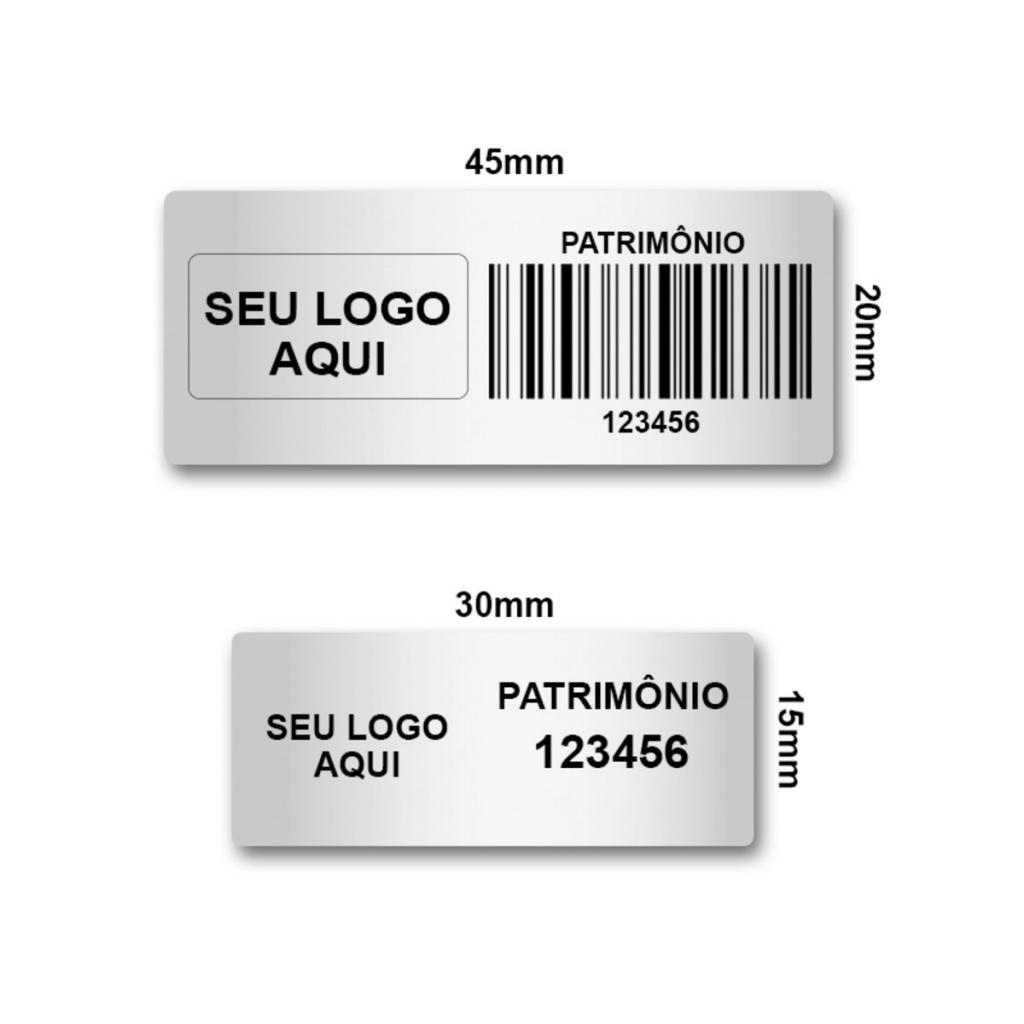etiquetas de patrimônio em policarbonato