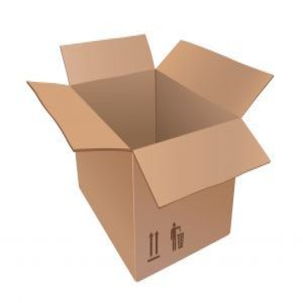 caixa de papelão com logotipo