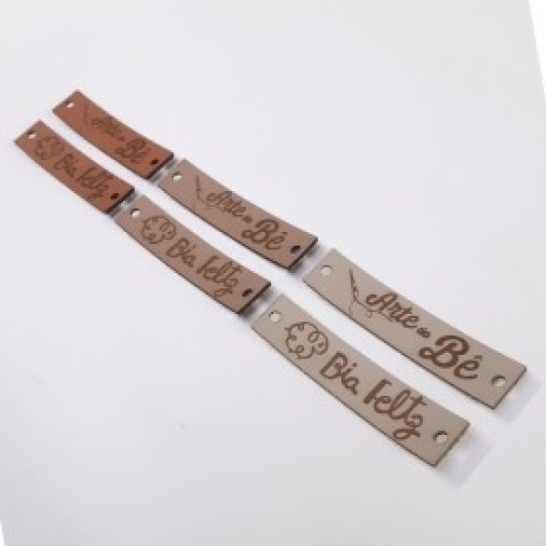 etiquetas personalizadas couro sintetico