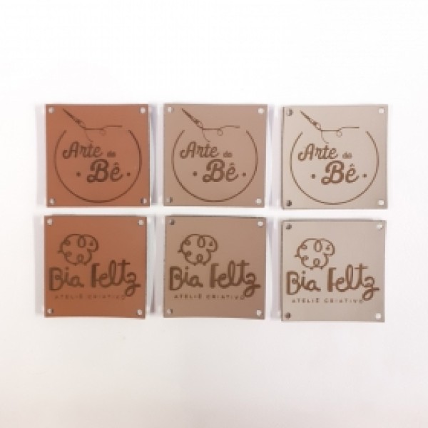 etiquetas personalizadas em couro