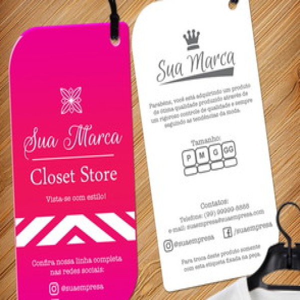 tags para roupas personalizadas