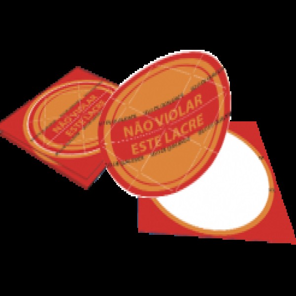 etiqueta lacre com cortes de segurança