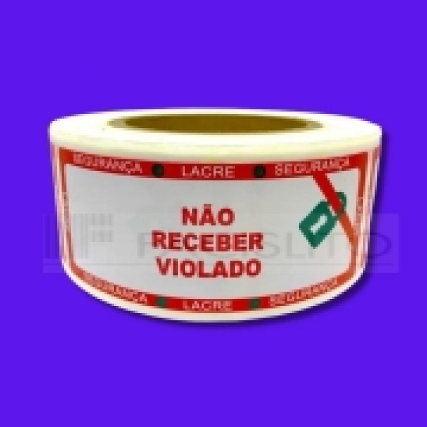 etiqueta lacre com cortes de segurança