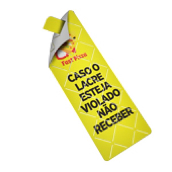 etiqueta lacre com cortes de segurança