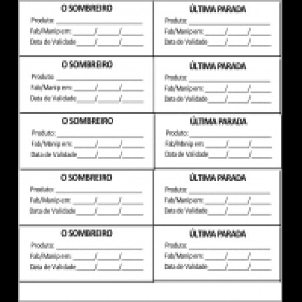 etiqueta para corpo de prova