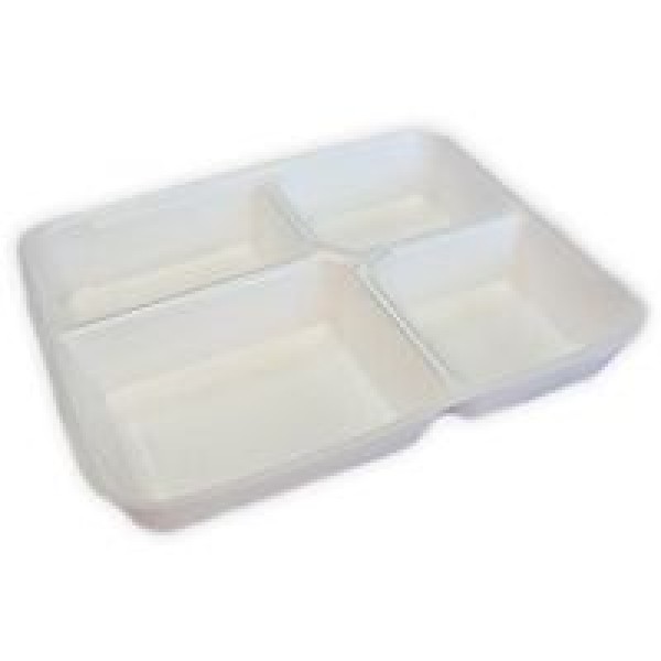 marmitex de isopor com 4 divisórias