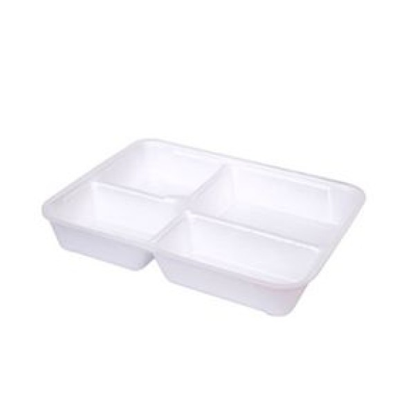 marmitex de isopor com 4 divisórias