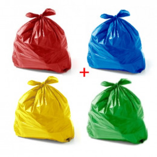 saco de lixo colorido para reciclagem