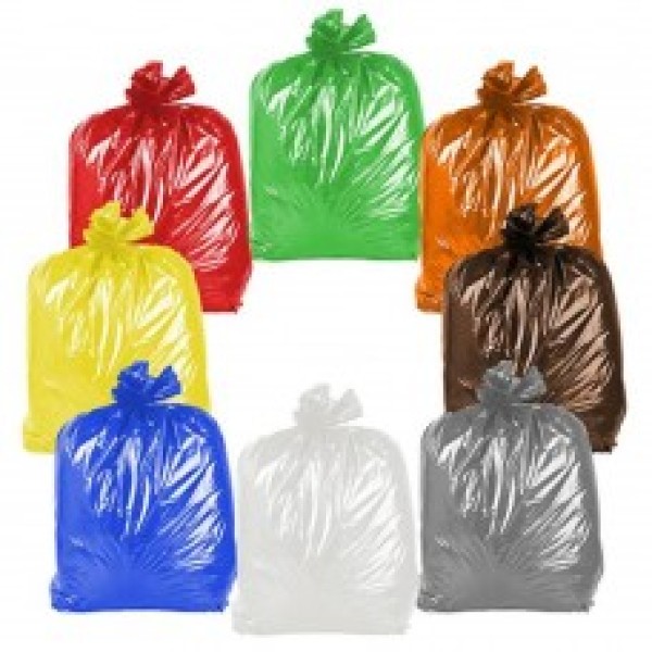 sacos de lixo coloridos
