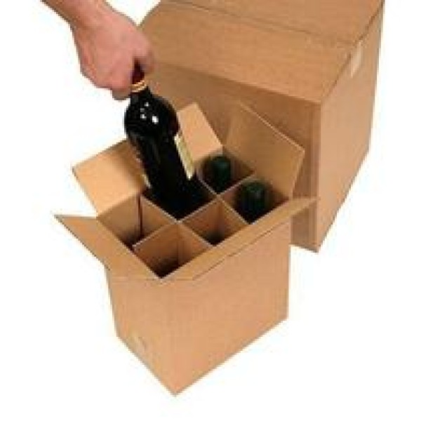 caixa de papelão para 6 garrafas