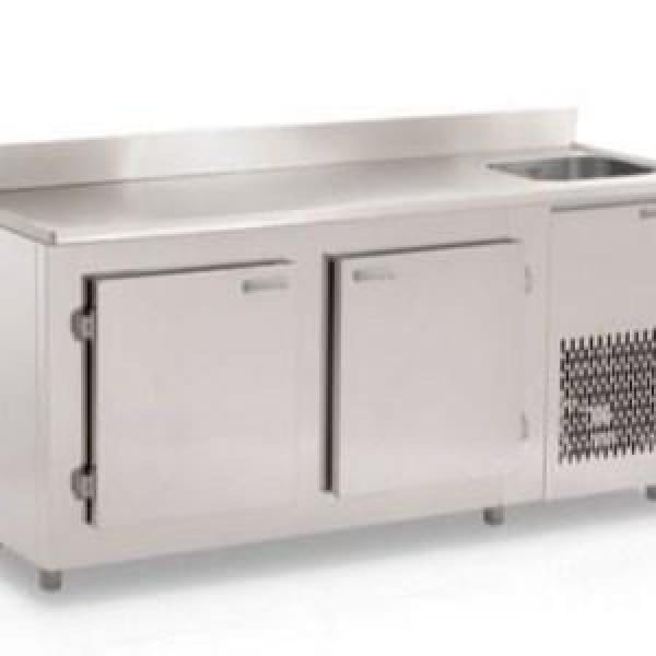 balcão refrigerado inox com cuba