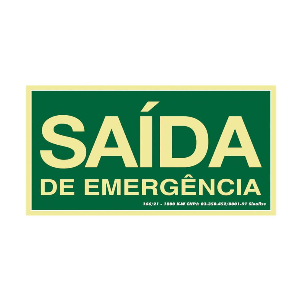 Placa saída de emergência
