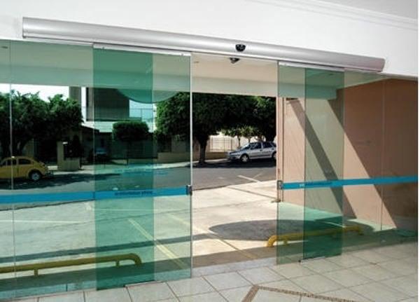 porta automática de vidro