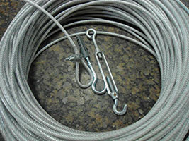 cabo de aço para varal revestido
