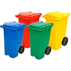 coletores de lixo seletivo cores