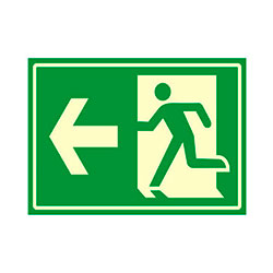 placas de sinalização de saída de emergência