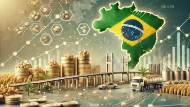 Governo Federal Arrecadou R$ 2,65 Trilhões em 2024 2 DALL·E 2025 01 28 15.24.10 A realistic and professional image symbolizing Brazils economy focusing on gold coins a digital financial chart with upward trends and realistic i