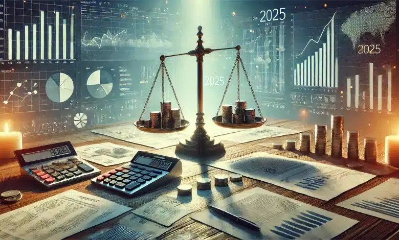 Orçamento de 2025 do Brasil precisa de cortes e reavaliação de receitas 1 DALL·E 2025 02 05 16.02.10 Uma imagem altamente realista representando o orcamento de 2025 do Brasil destacando a necessidade de cortes e reavaliacao de receitas. A cena aprese