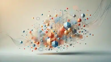 Manny Medina Transformou Crise em Sucesso Empresarial 1 DALL·E 2025 02 21 15.24.07 A soft and balanced abstract background featuring a dynamic arrangement of colorful geometric shapes and interconnected lines. The composition include