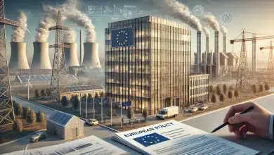 UE pretende reduzir regras de sustentabilidade para empresas 5 DALL·E 2025 02 24 10.53.54 A highly realistic representation of the European Unions plan to reduce sustainability regulations for businesses. The scene features a modern corpor
