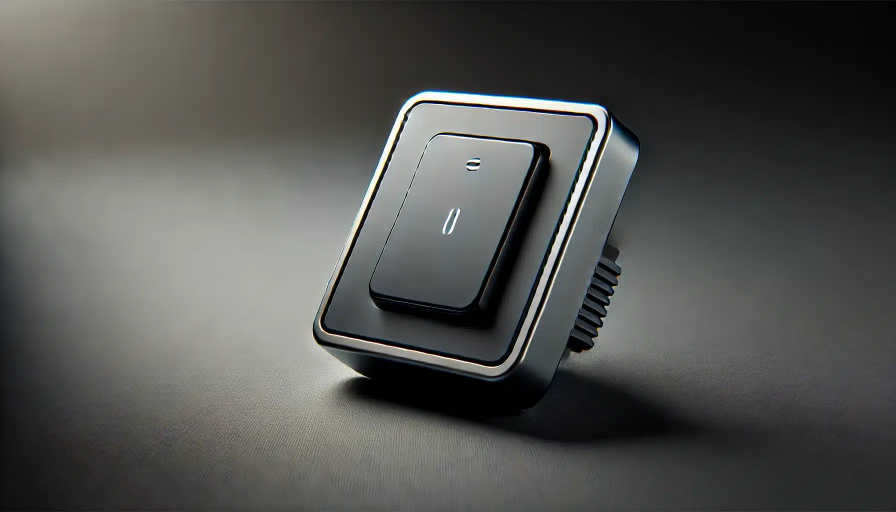 DALL·E 2025 03 24 14.37.06 A realistic digital illustration of a touch switch interruptor tatil on a dark background. The switch has a sleek minimalistic design with neutral