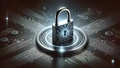 Dona do Google Compra Wiz por US$32 Bilhões em Mega Aquisição 2 DALL·E 2025 03 18 15.00.50 A realistic digital illustration symbolizing cybersecurity in the context of a commercial agreement. The image should feature a digital lock represen