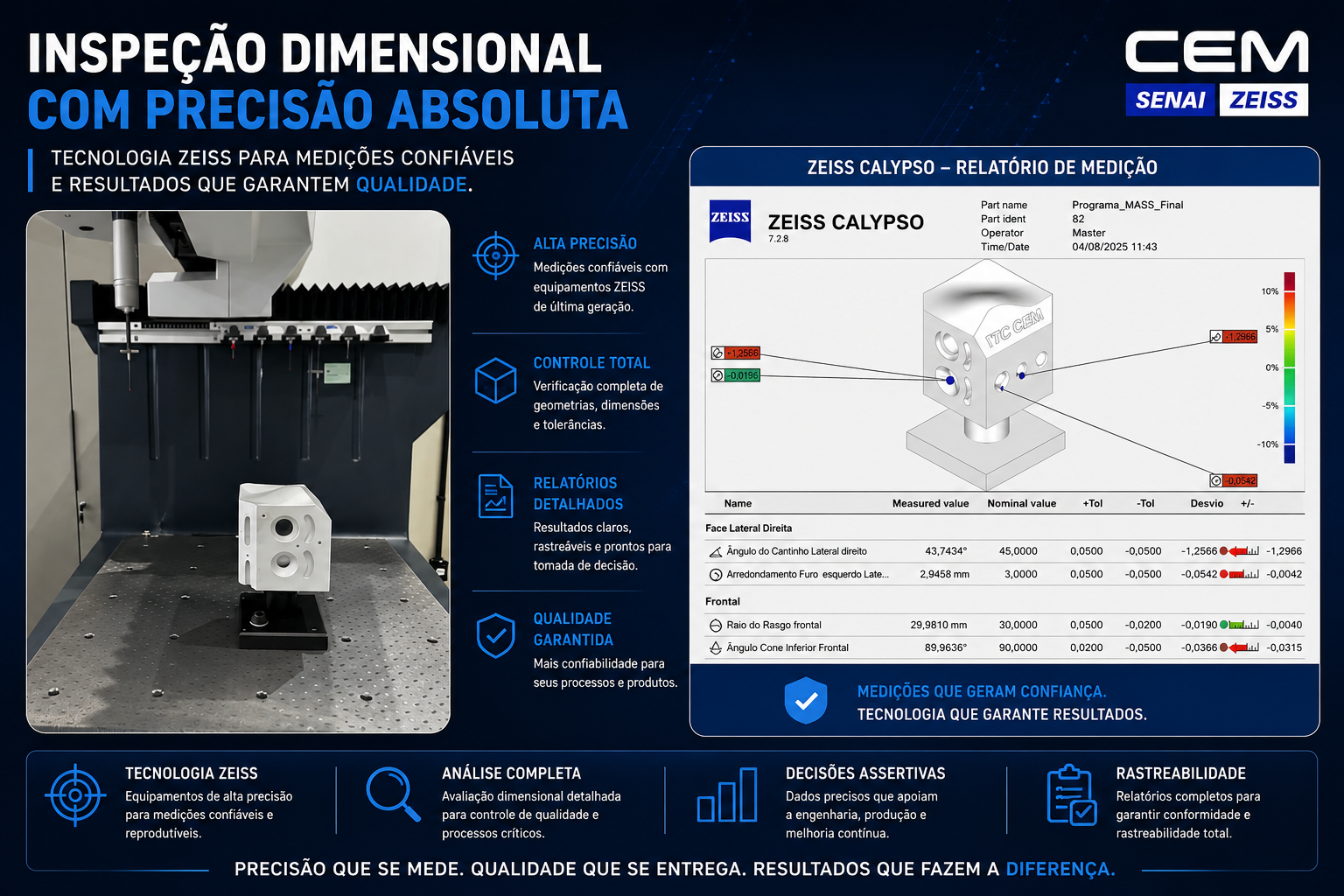 Medição por Coordenadas CMM com Tecnologia ZEISS