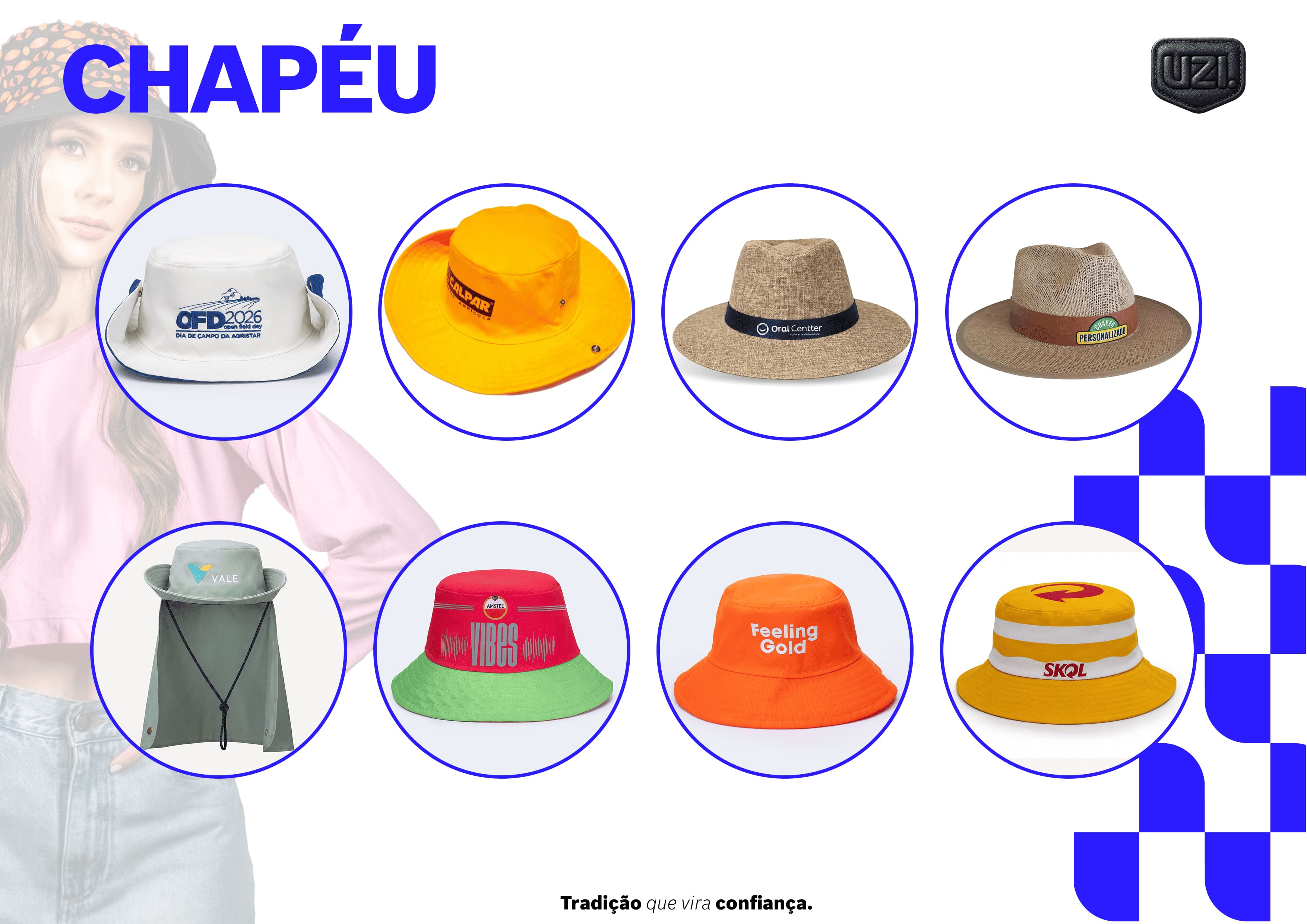 chapeu promocional ou uniforme