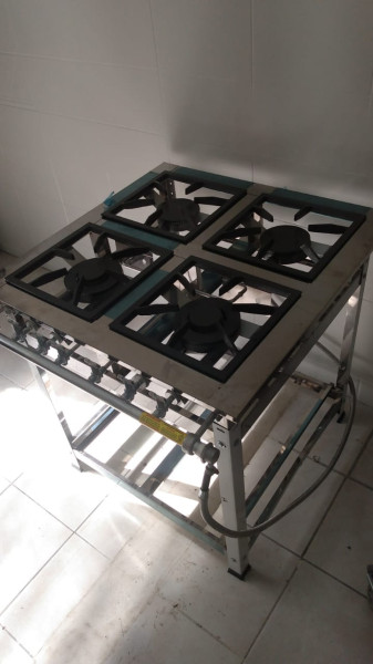 Fogão Inox De Ferro Fundido Para Cozinha