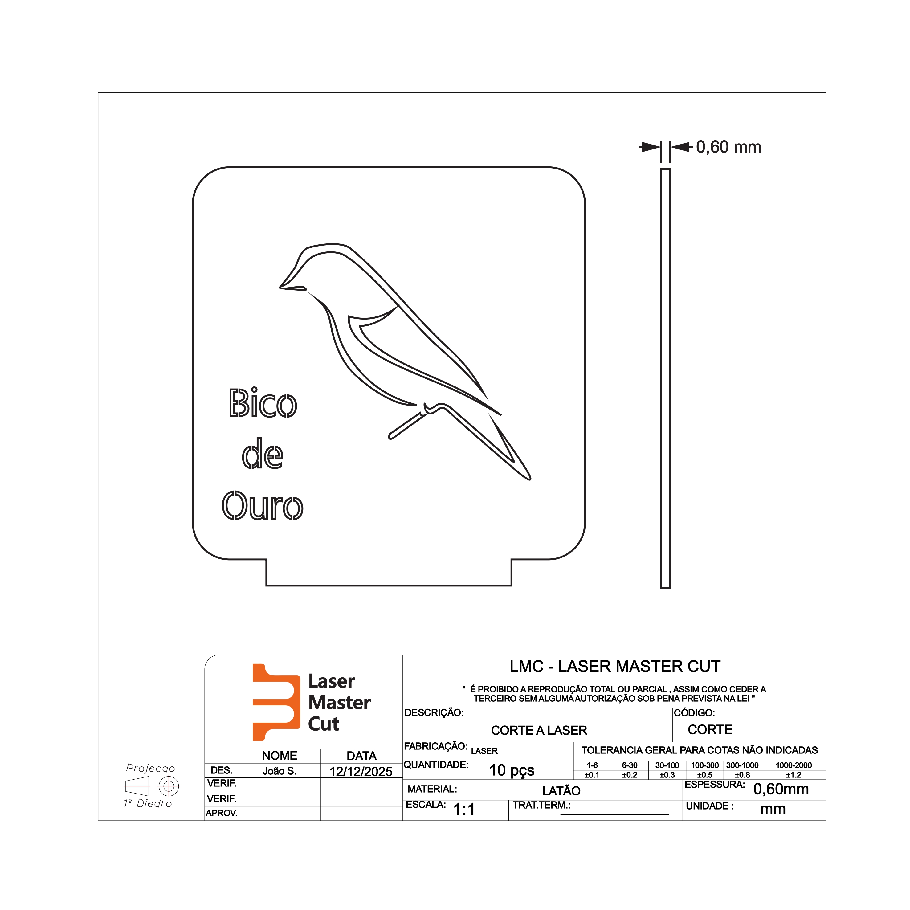 Corte A Laser De Latão Para Designers