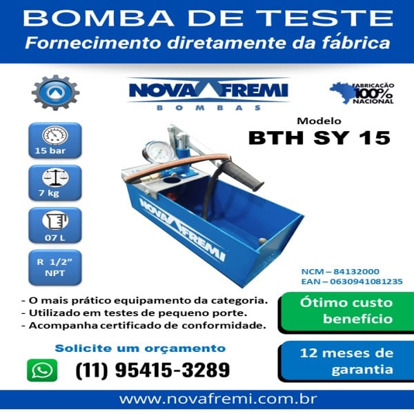 Bomba de teste hidrostático manual