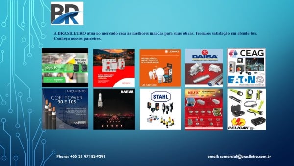 Materiais na área elétrica de baixa, média e alta tensão e suprimentos de área classificada.