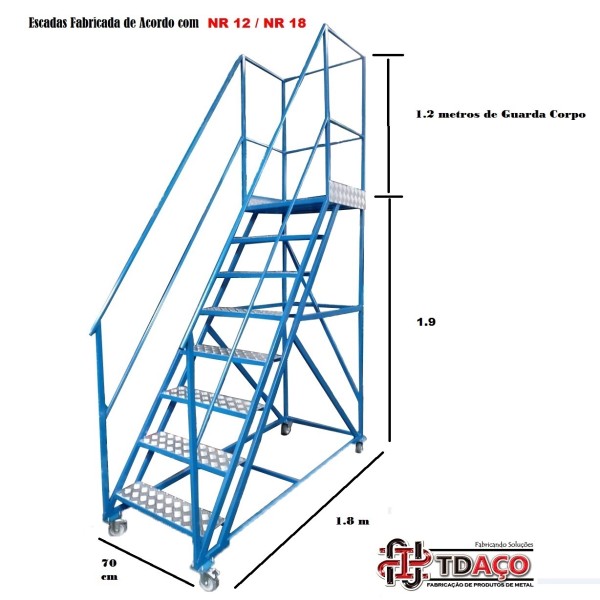 Escada Trepadeira Com Rodas