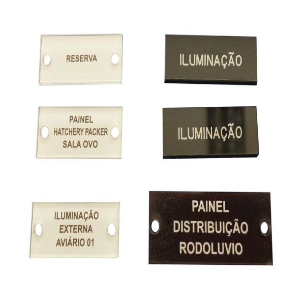 plaquetas de acrilico para paineis eletricos