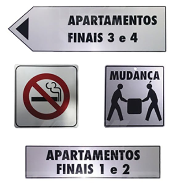 placas metálicas de identificação