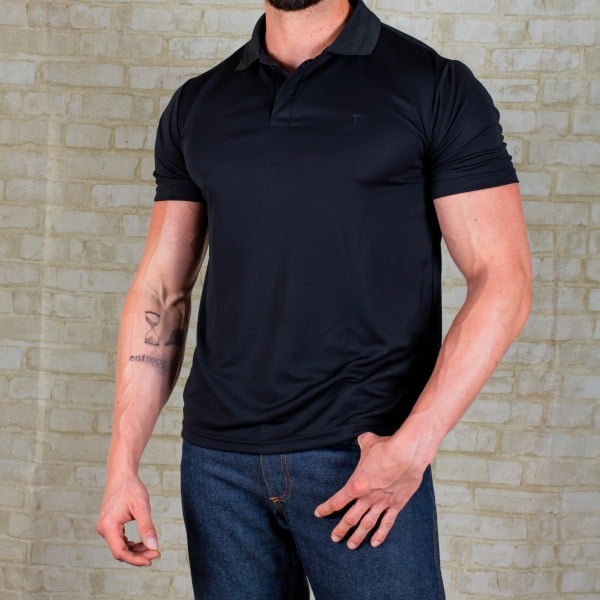 Camisa Polo Uniforme Preta