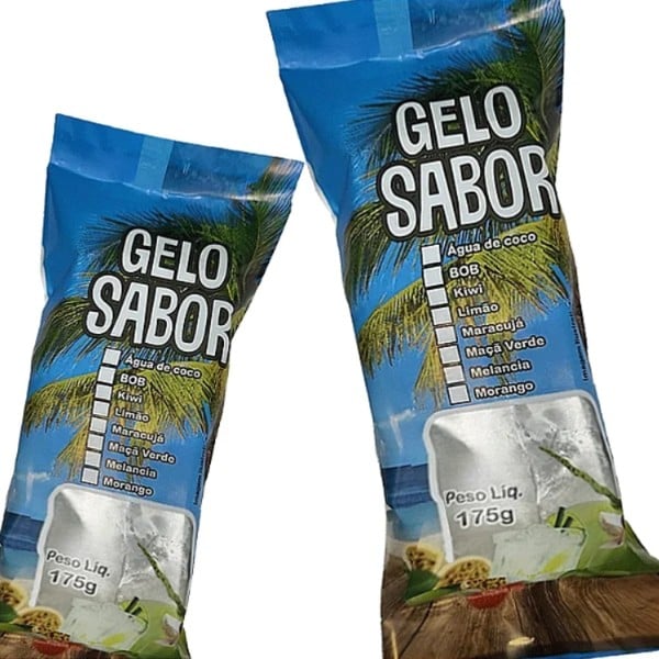 embalagem para gelo saborizado