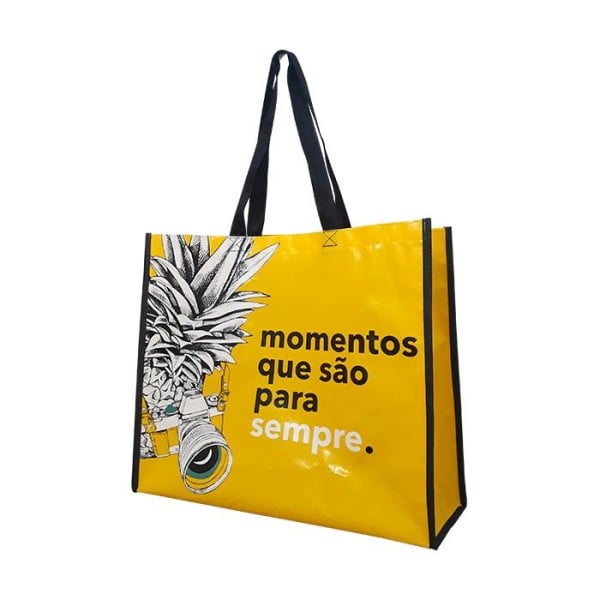 Sacola de ráfia laminada personalizada