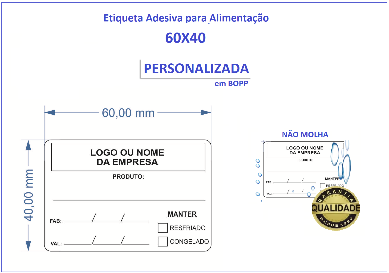 Etiqueta Adesiva Bopp