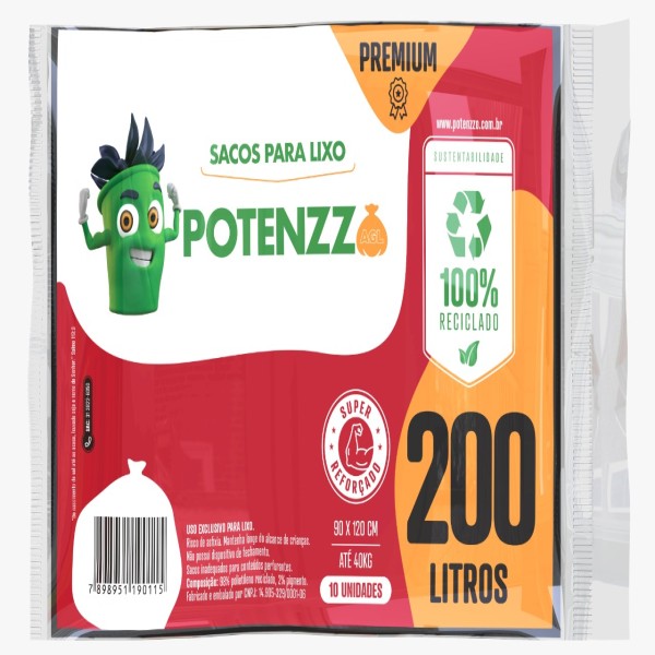 fardo de saco de lixo 200 litros