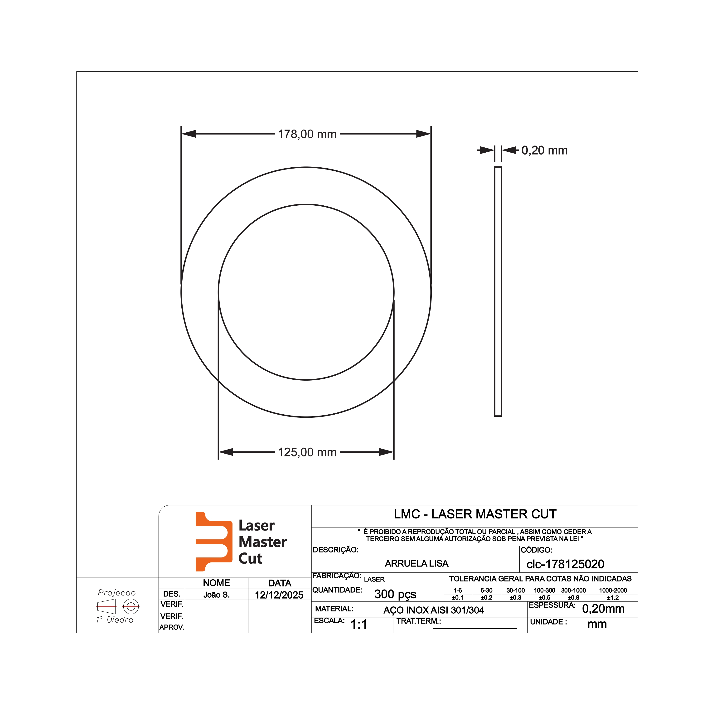 Arruela De Aço Inox