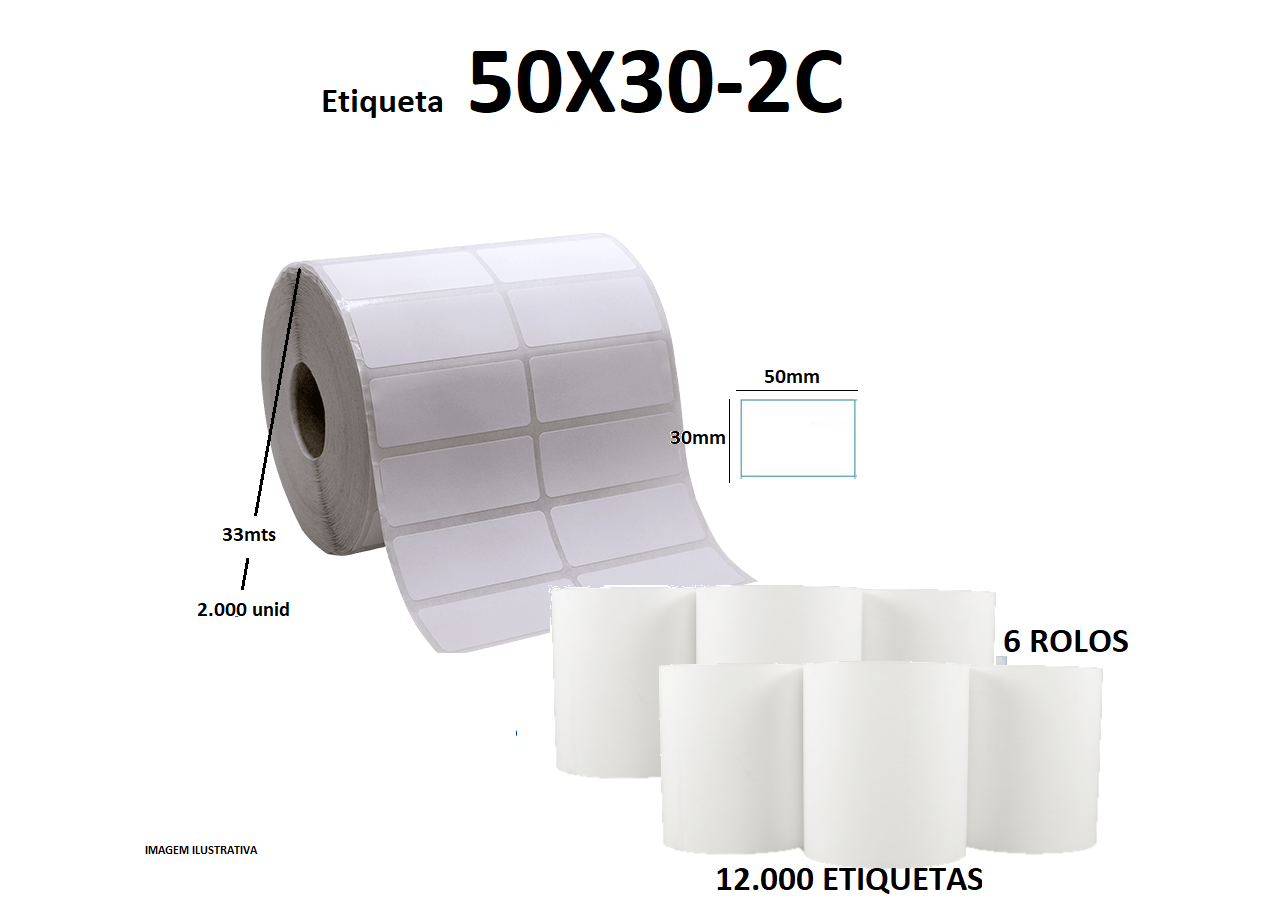 Etiqueta Adesiva Térmica 50x30