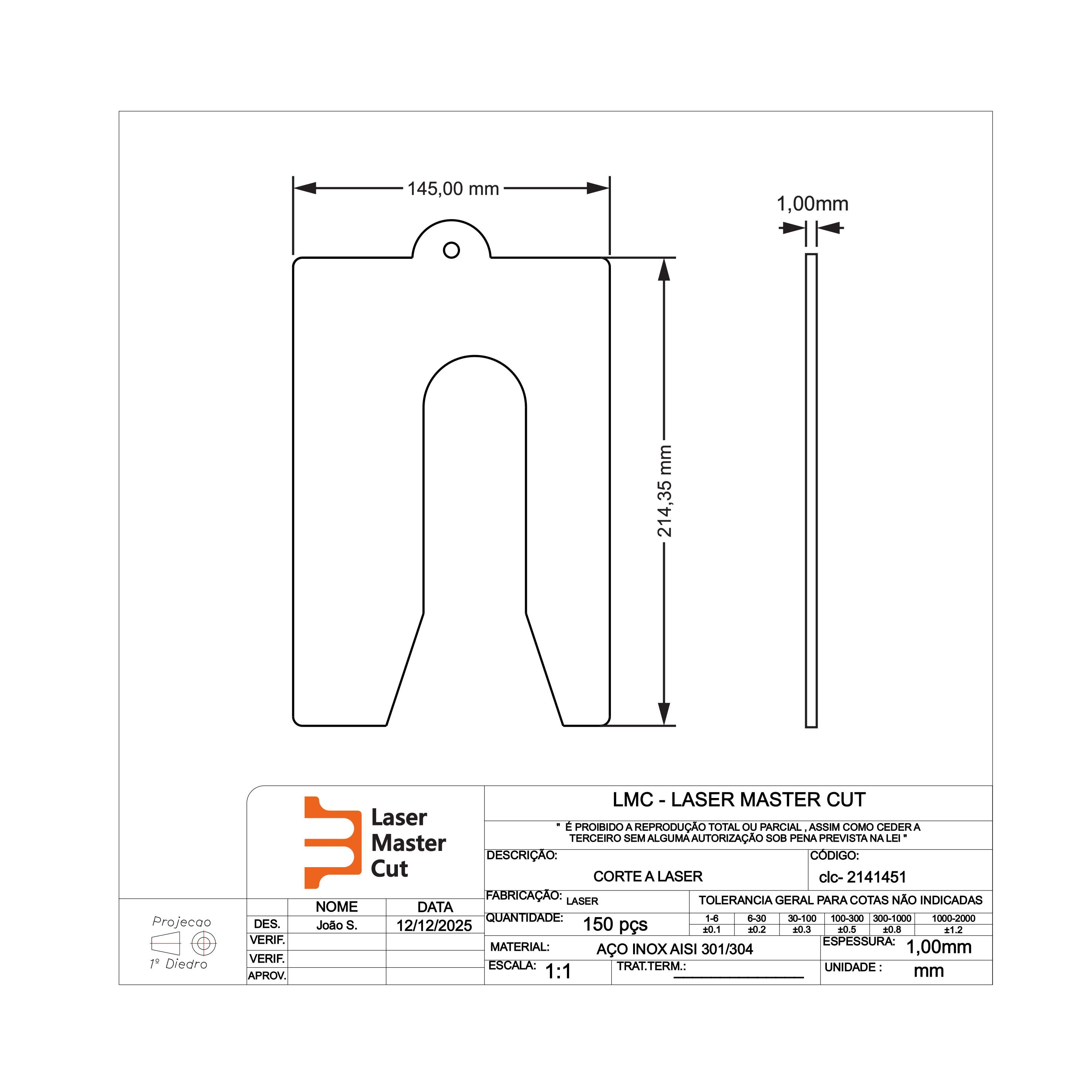 Corte De Inox Com Acabamento Limpo