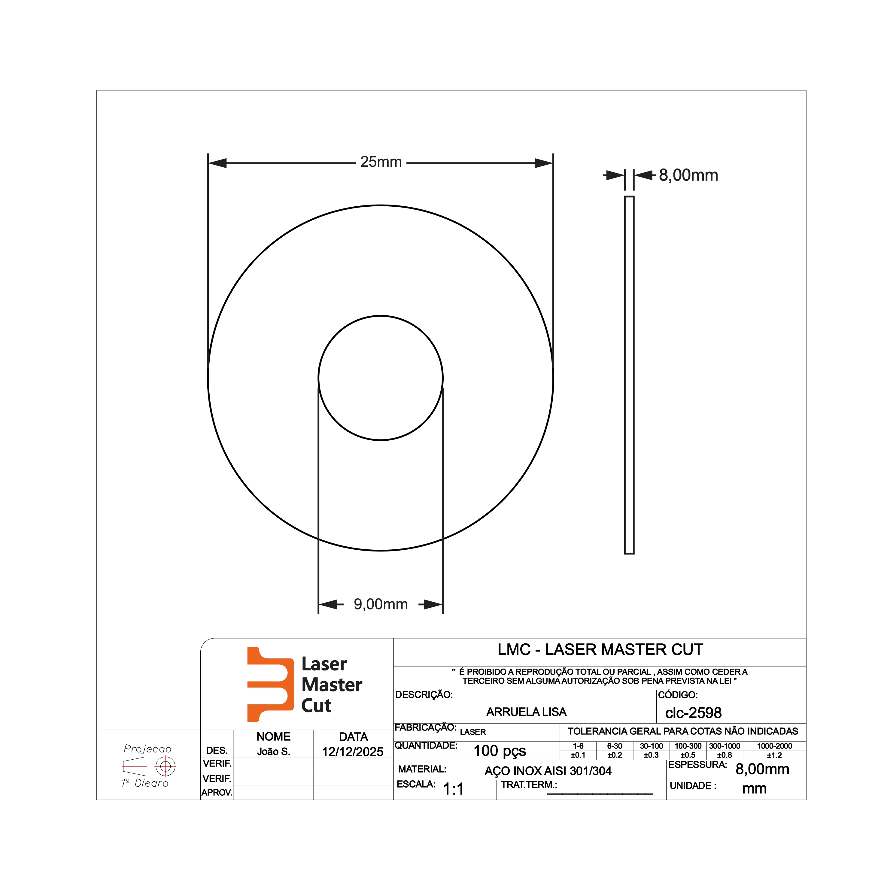 Arruela Plana Para Indústria Automotiva